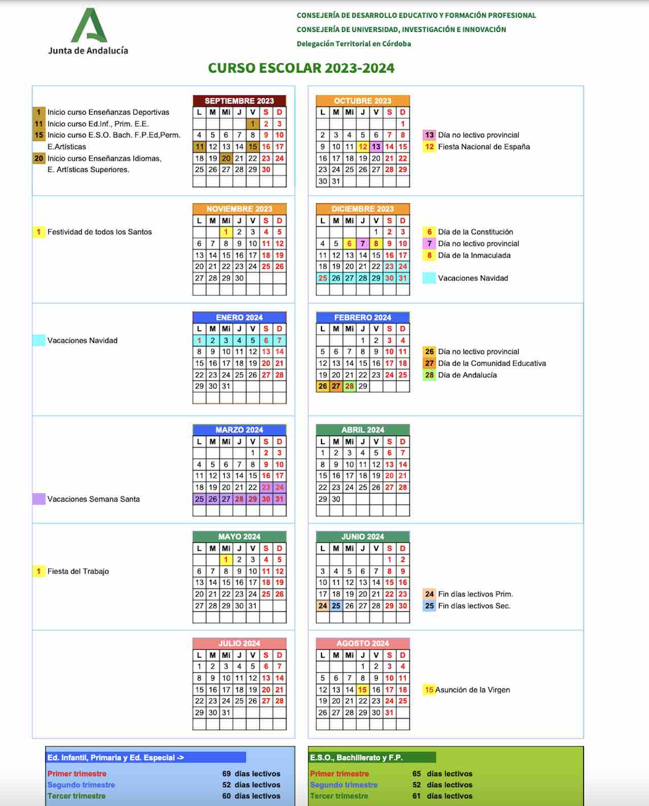 calendario escolar 23/24