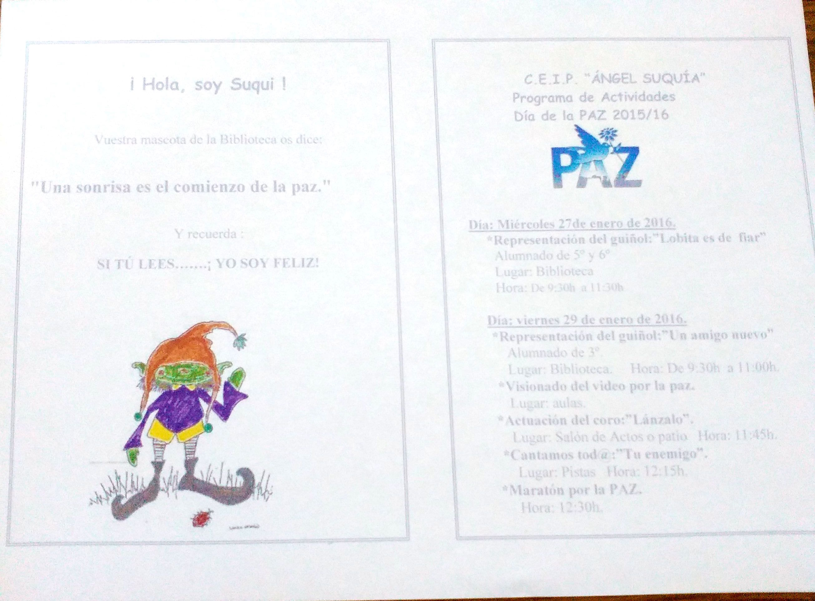 PROGRAMA DIA DE LA PAZ 2016