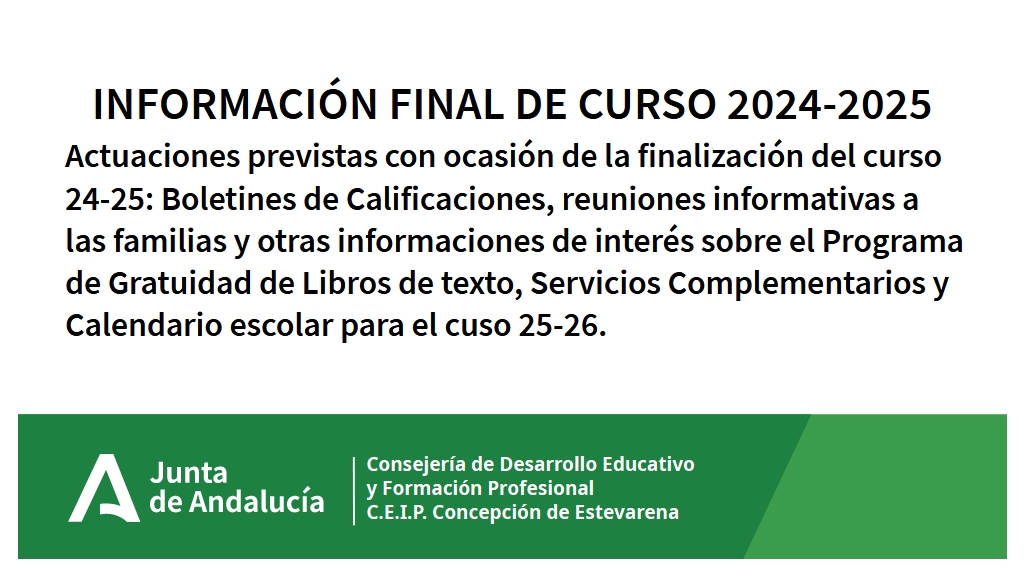 Información Fin de Curso 24-25.
