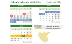 Calendario Escolar Cádiz 2024/2025