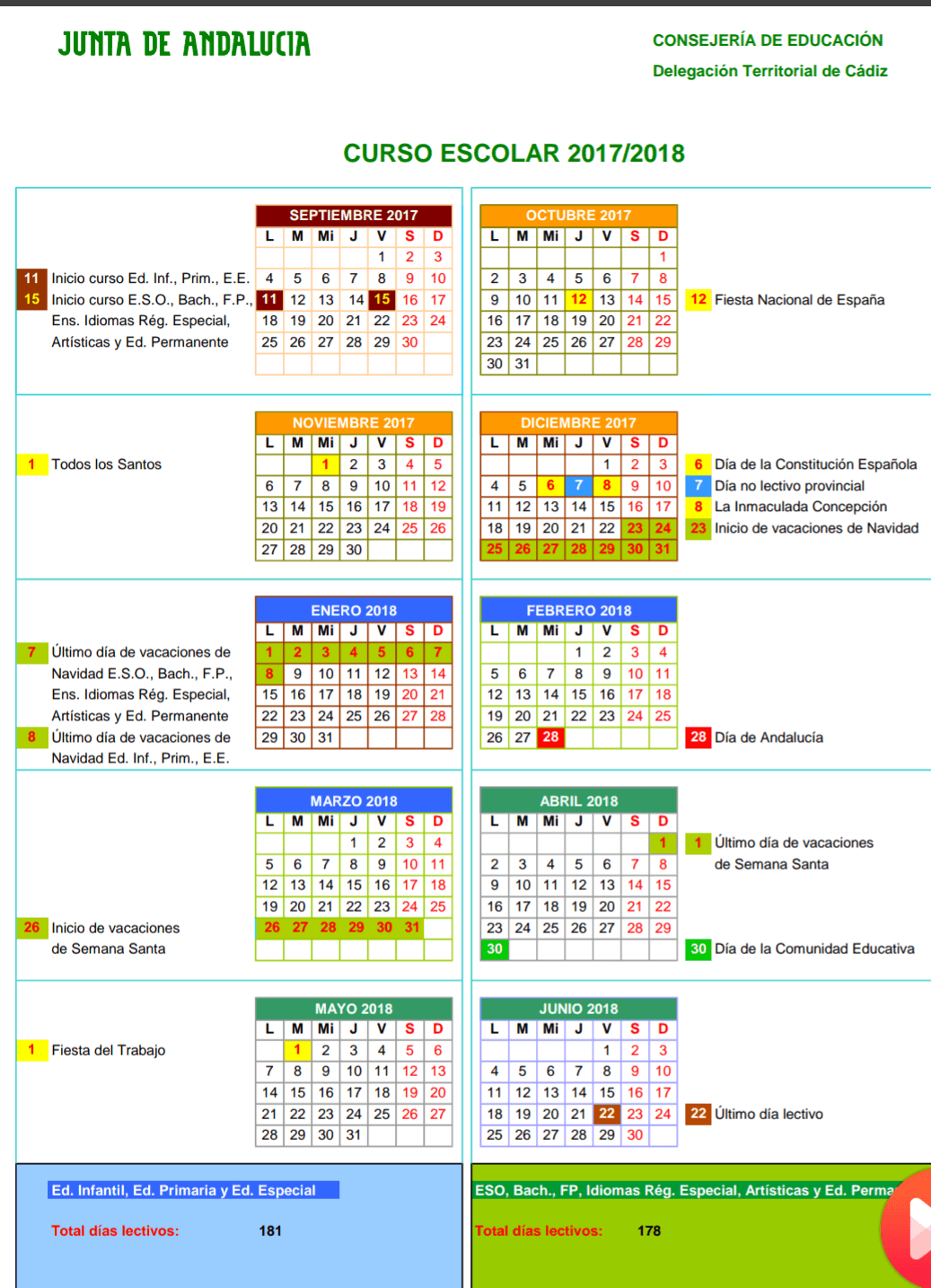 Calendario Escolar Puerto Rico