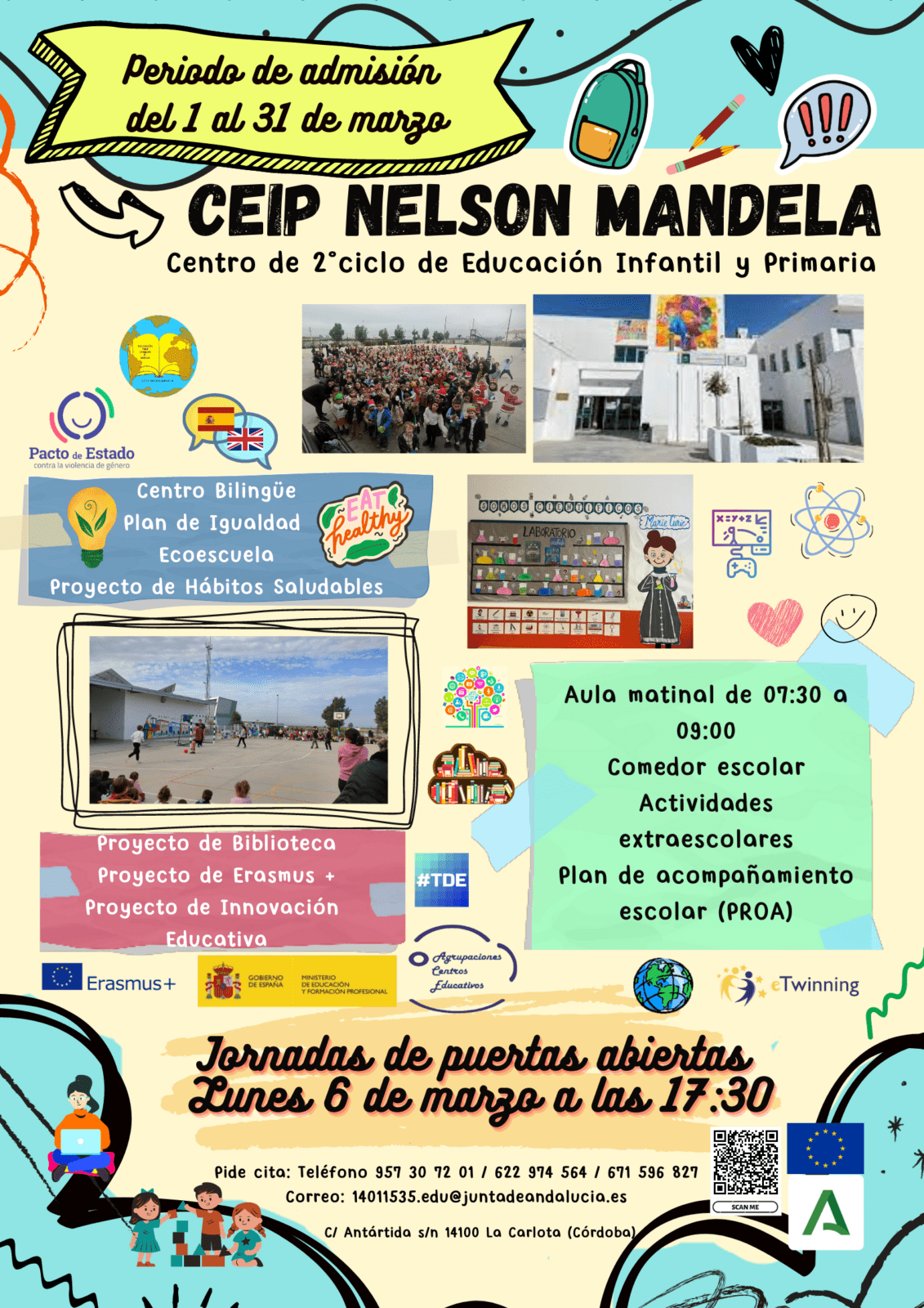 Cartel Escolarización2023-2024 – CEIP Nelson Mandela (La Carlota)