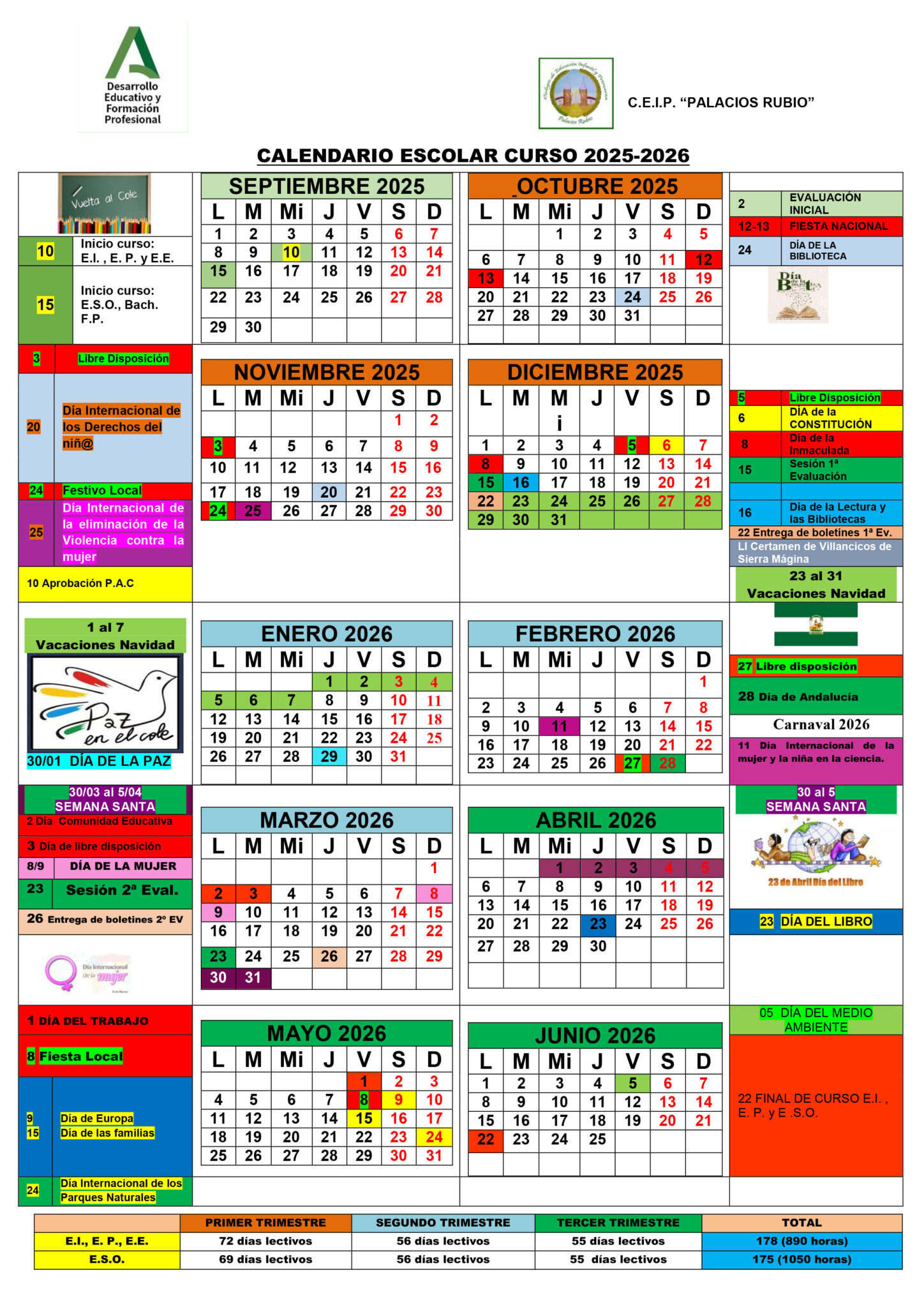 CALENDARIO 2526 CEIP PALACIOS RUBIO