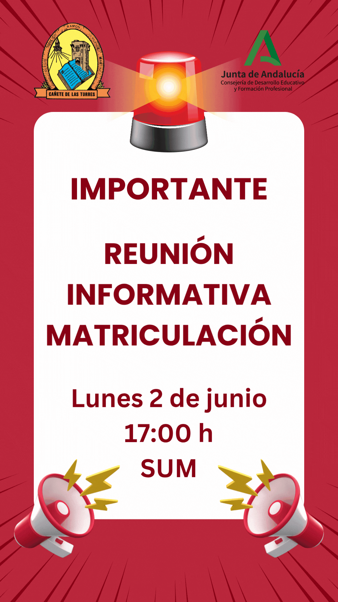 Aviso reunión matriculación 24-25