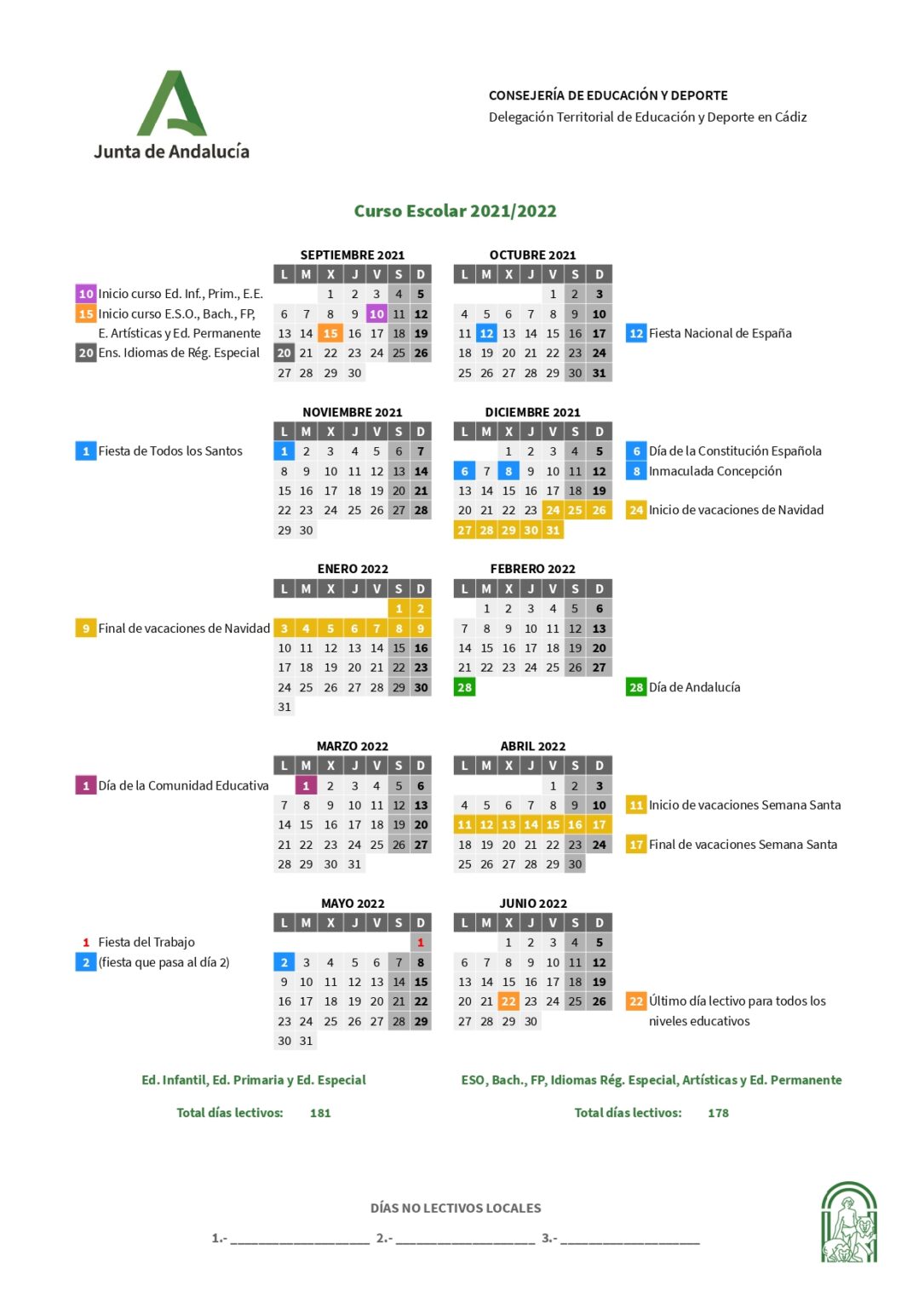 Calendario Escolar Curso 2022 2023 Ceip La Oliva Vrogue