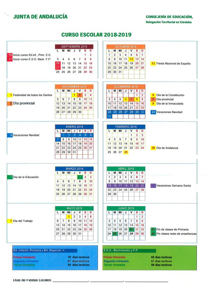 calendario escolar ceip victoria díez