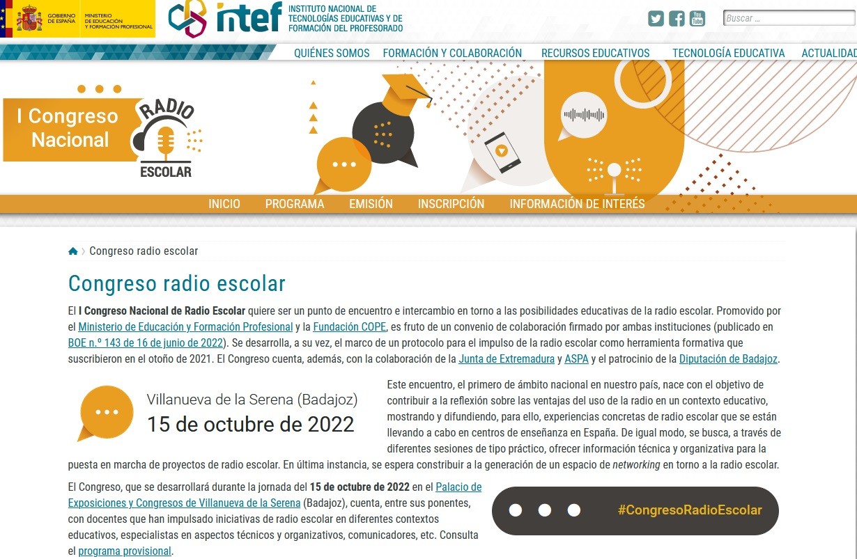 I Congreso Nacional Radio Escolar | Plurilingüismo Delegación Territorial  de Educación en Jaén