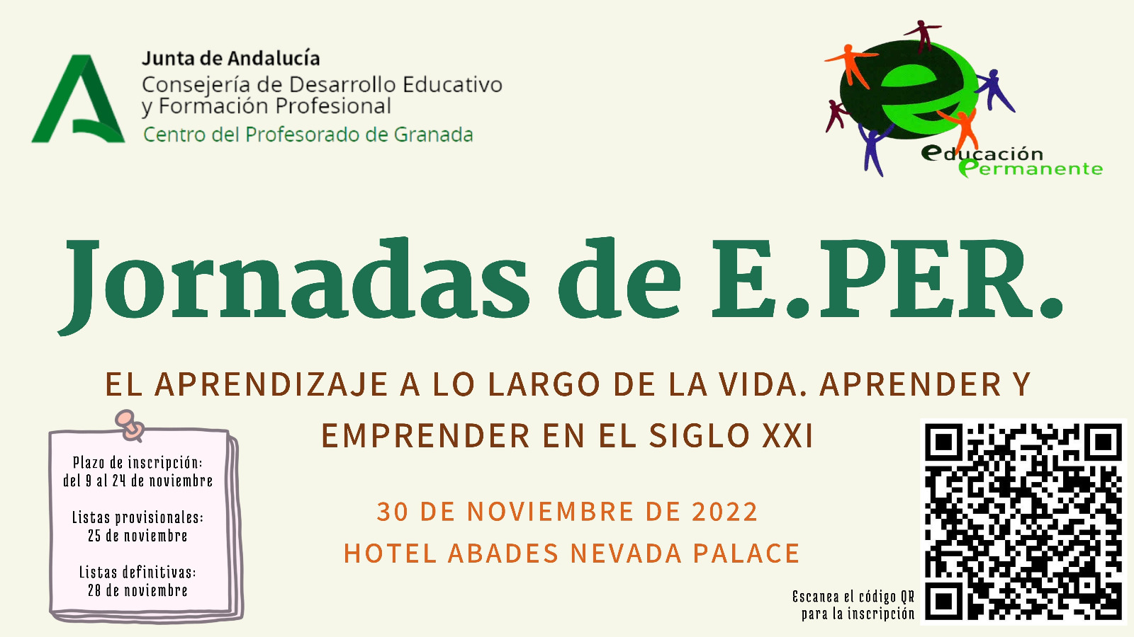 Cartel encuentro educación permanente