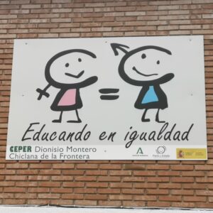 Cartel exterior educando en Igualdad