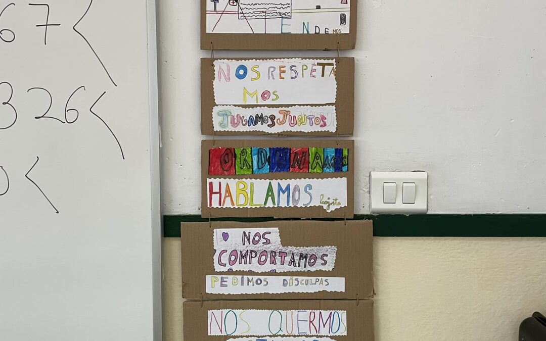 El alumnado de 3º trabajando las normas con su seño Noelia