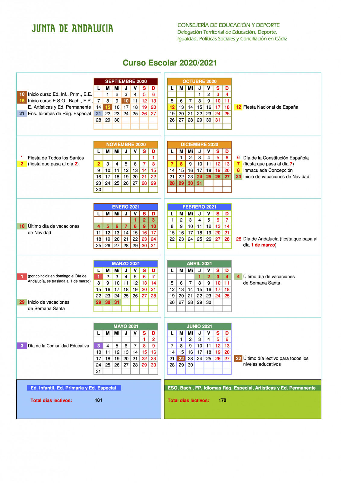 Calendario escolar colegiocervantesalgodonales