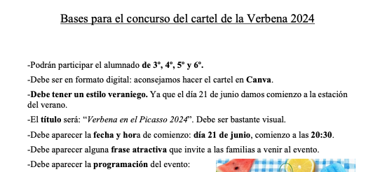 Concurso: cartel de la Verbena