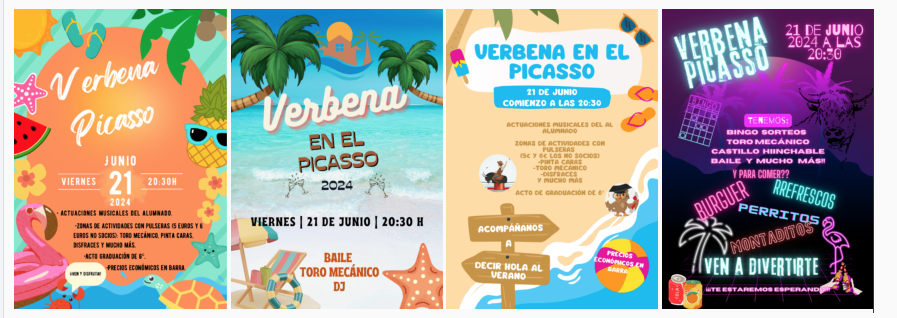 Finalistas del concurso: cartel de la verbena