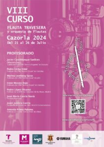 Cartel informativo sobre curso un curso de flauta en Cazorla