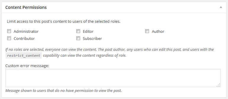 Opciones del plugin Members