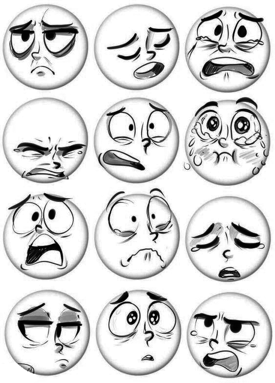 Expresiones faciales (Clipart) | dibujovisual