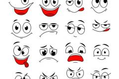 Expresiones faciales (Clipart) | dibujovisual