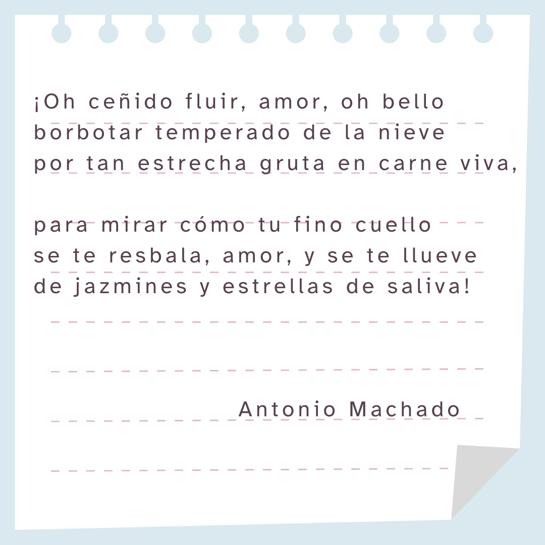 La imagen muestra un poema de Antonio Machado.