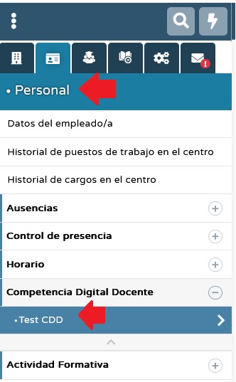 Ruta acceso test CDD