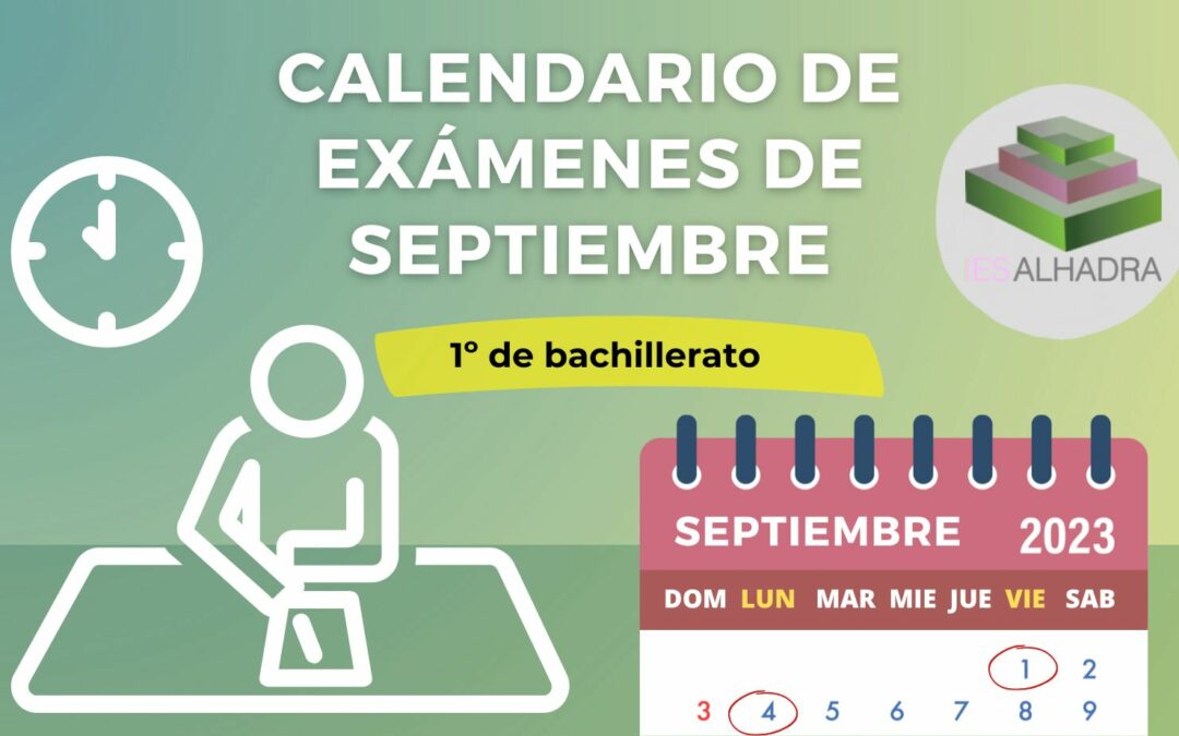 Calendario de exámenes de septiembre 2023
