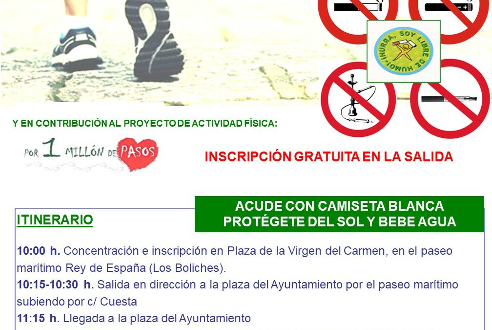 Marcha “La vida sin humo se vive mejor”, día mundial sin tabaco