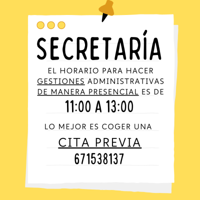 Horario Secretaría