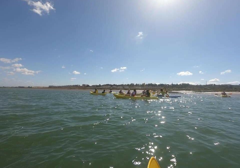 Actividad de Kayak en la ria de Huelva. Impulsa 2