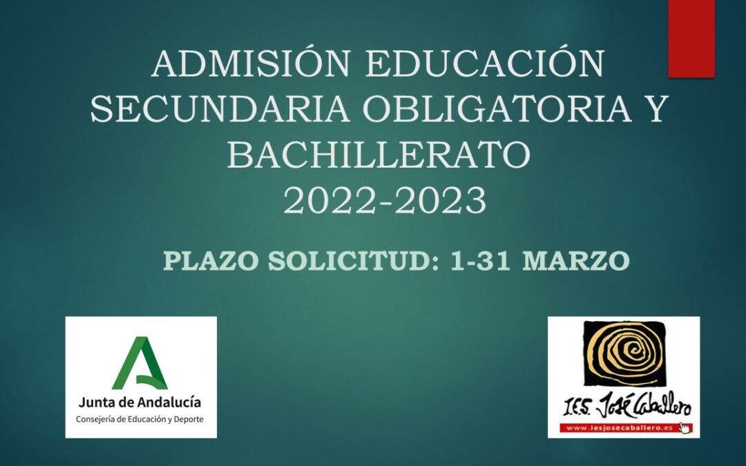 Escolarización para el curso 2022/2023