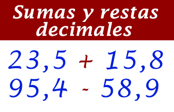 cabecera suma y resta decimal