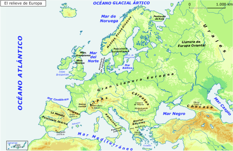 Mapa Físico Europa Lécole De Magie 3049
