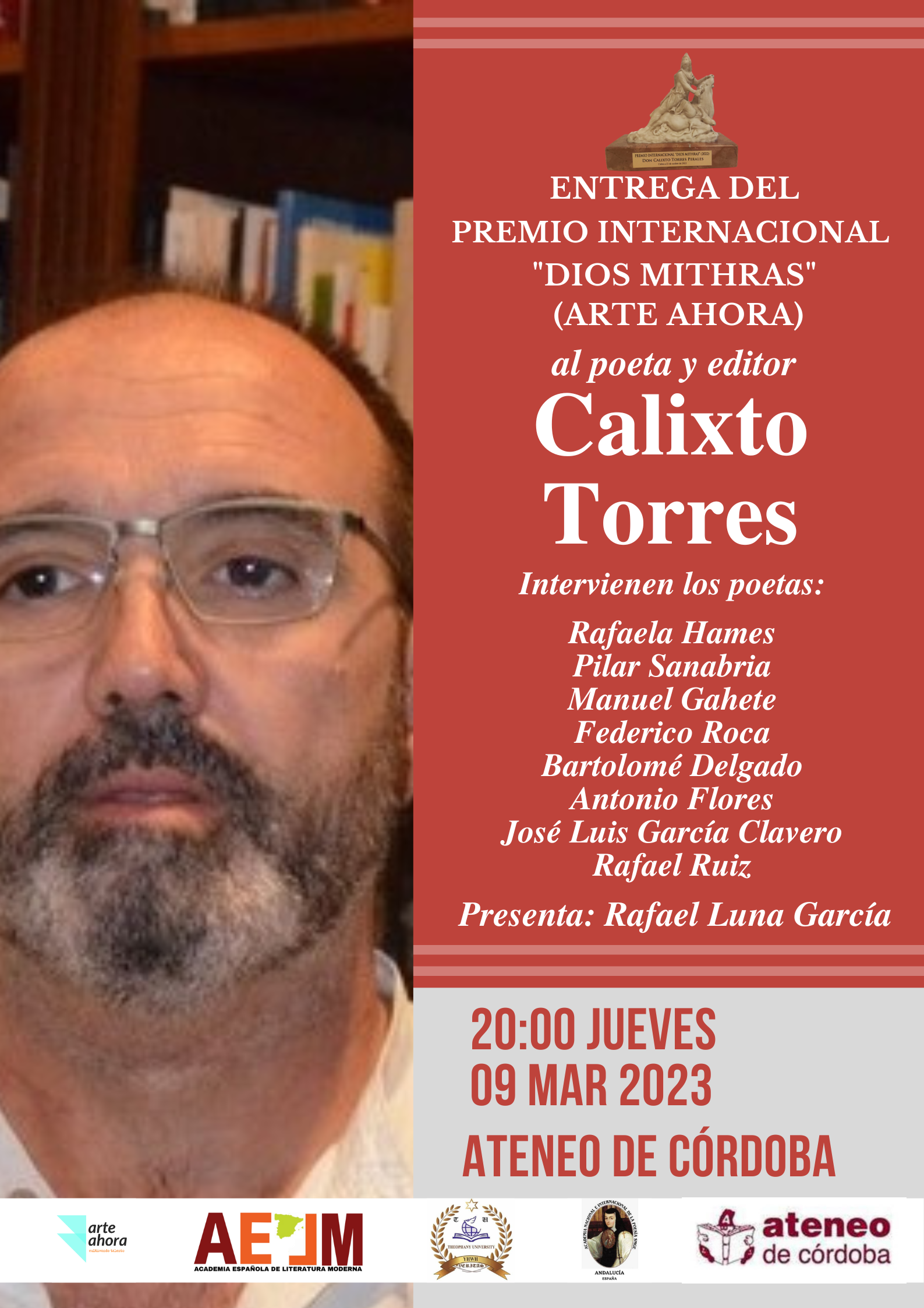 CARTEL PREMIO DIOS MITHRAS A CALIXTO TORRES