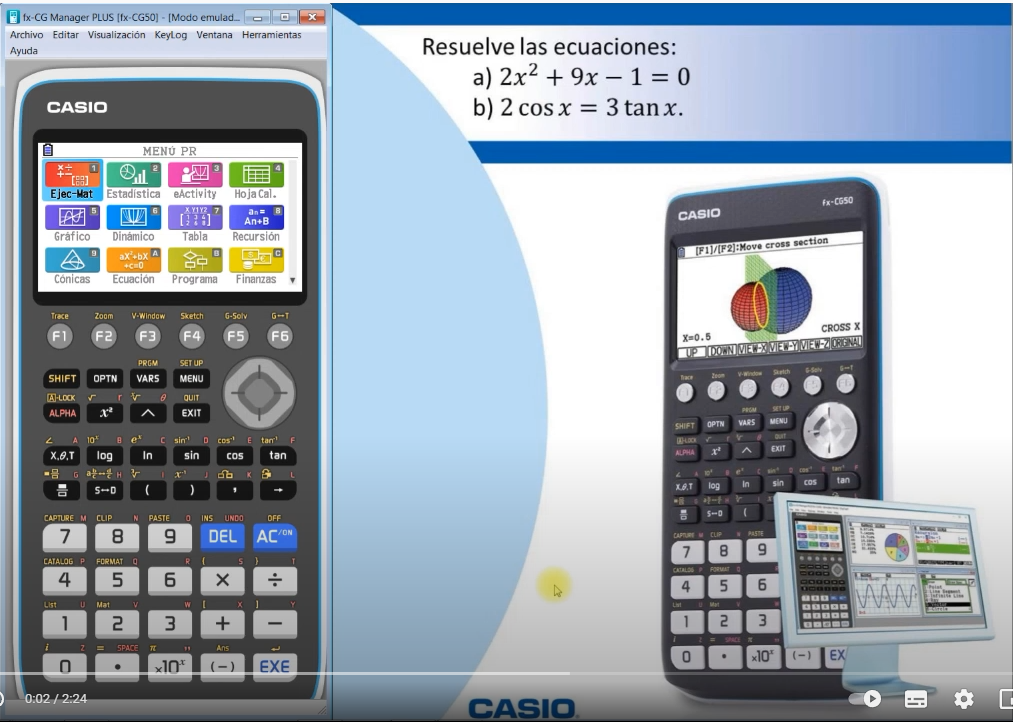 Resolución de ecuaciones con la calculadora gráfica Casio CG 50 |  profe.mates.jac - blog para tod@s (Mates)
