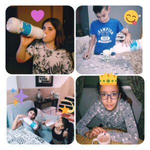 Los niños y niñas de 5º han tomado leche... aquí tenemos fotos de algunos de ellos y ellas.