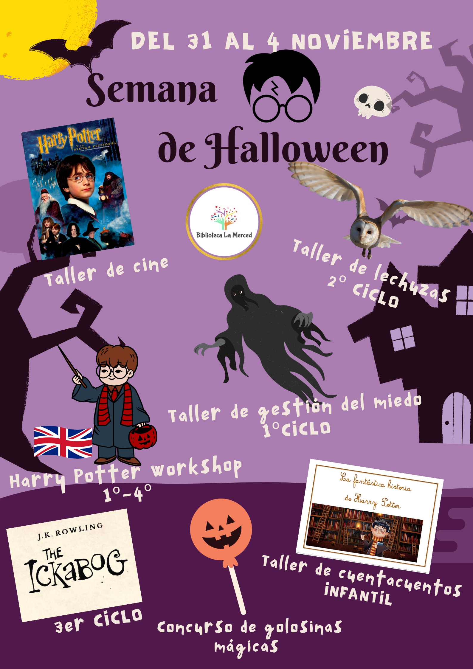 SEMANA DE HALLOWEEN EN LA BIBLIOTECA HALLOWEEN EN HOGWARTS
