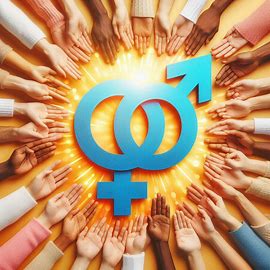 Símbolo de igualdad. Masculino y femenino